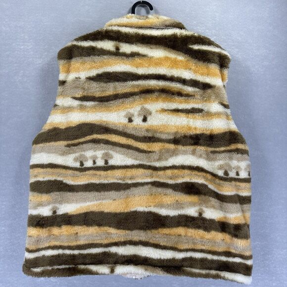 Without Walls Men's Large Hipster Striped Mushroom Sherpa Vest Urban Outfitters - Picture 2 of 16